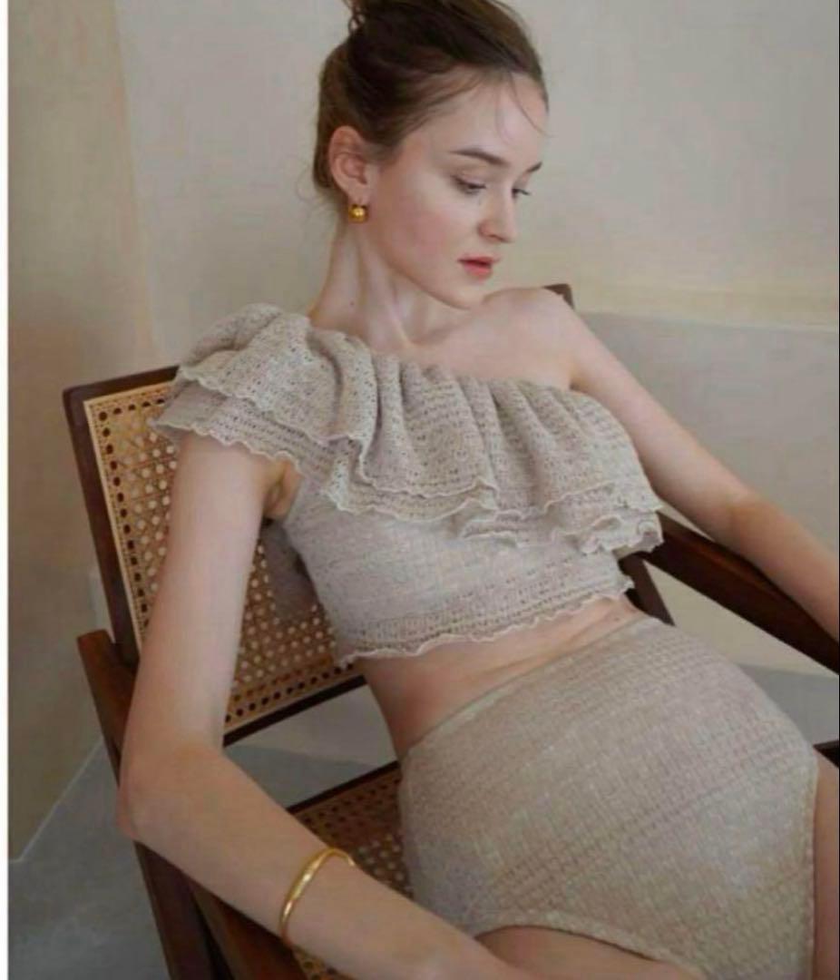acka crochet frill swim wear M-L size新品