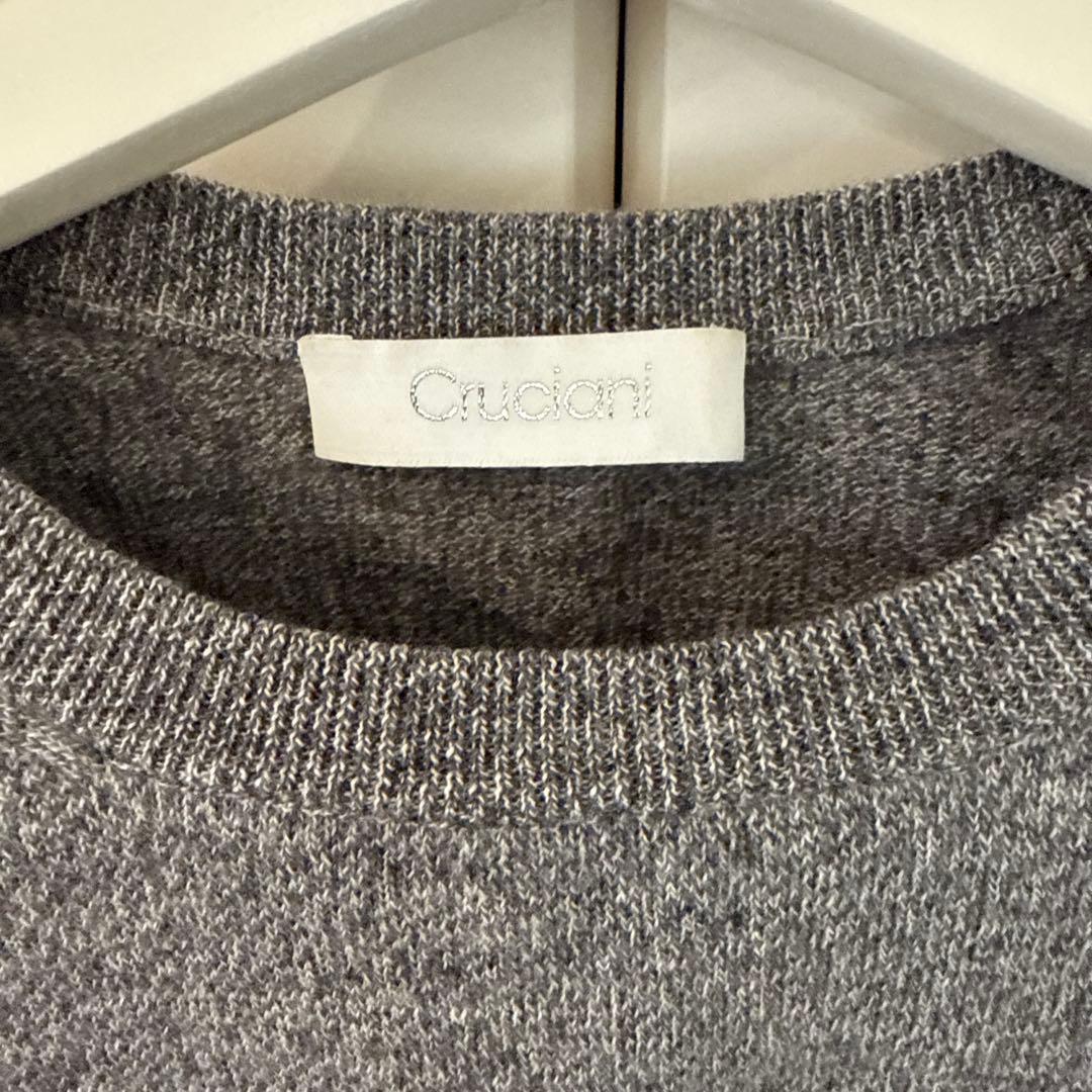 【美品】Cruciani グレー ウール ニット 50 タグ付き クルチアーニ