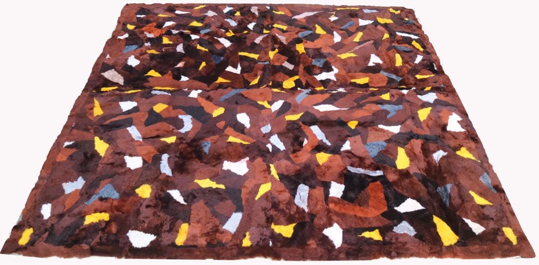 ムートンラグ　195x195cm パッチワーク