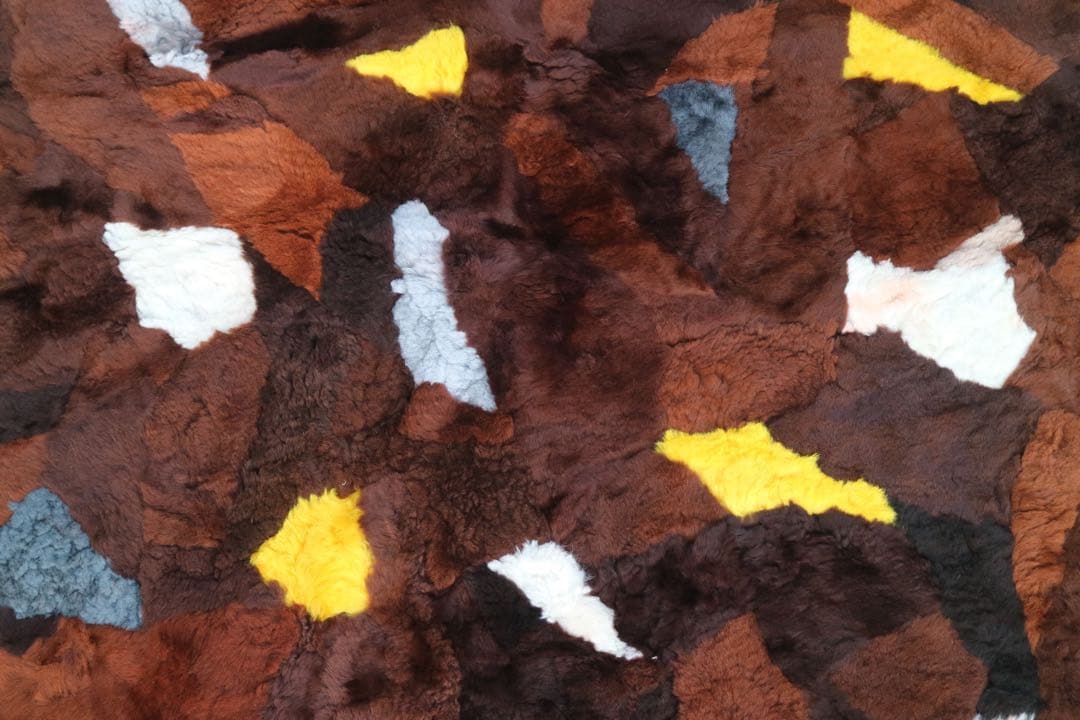 ムートンラグ　195x195cm パッチワーク