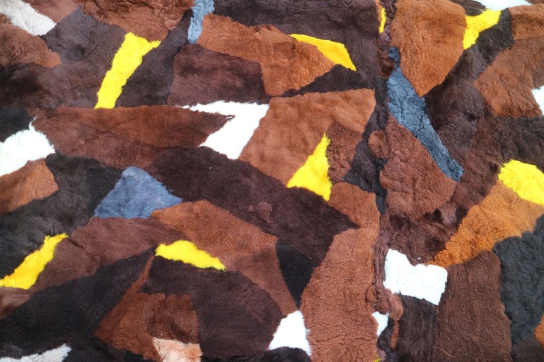 ムートンラグ　195x195cm パッチワーク