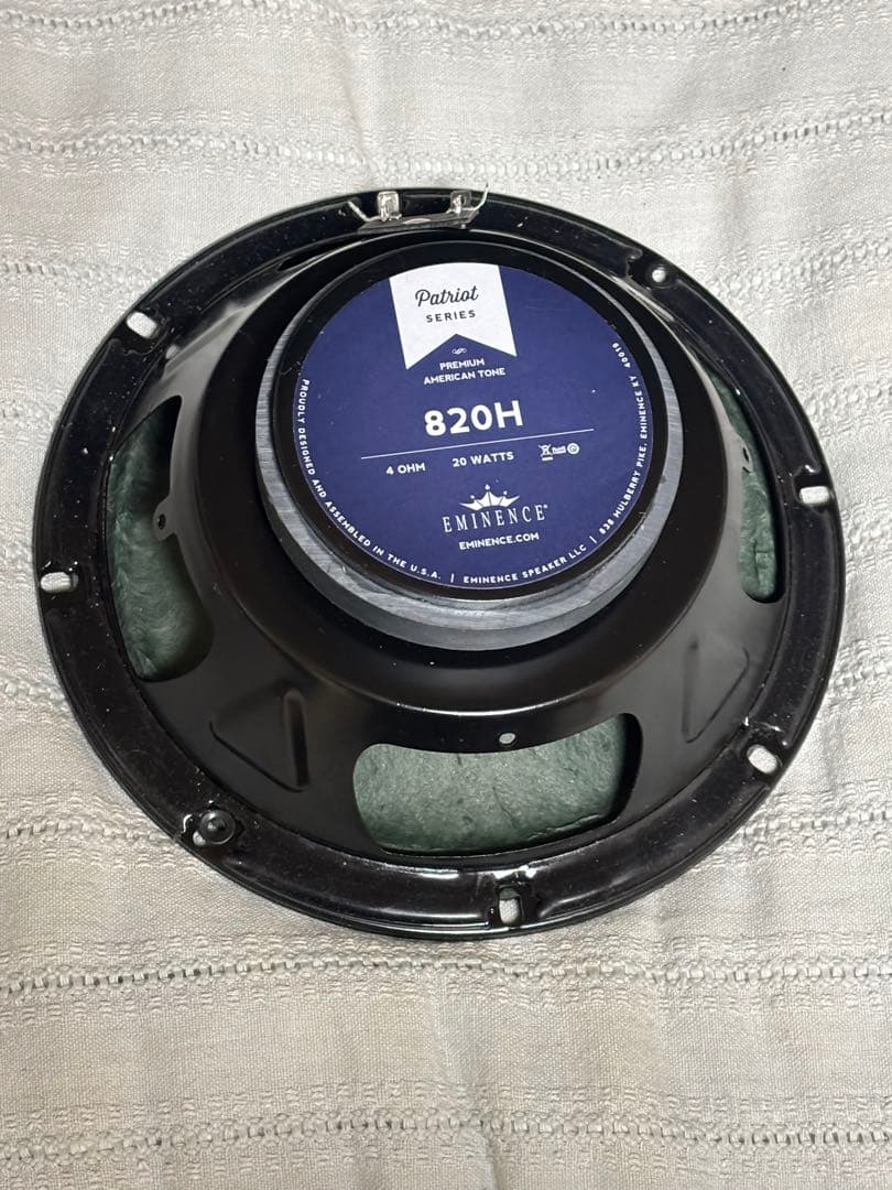 Eminence 820H スピーカー 4Ω 8インチ 20W 未使用。