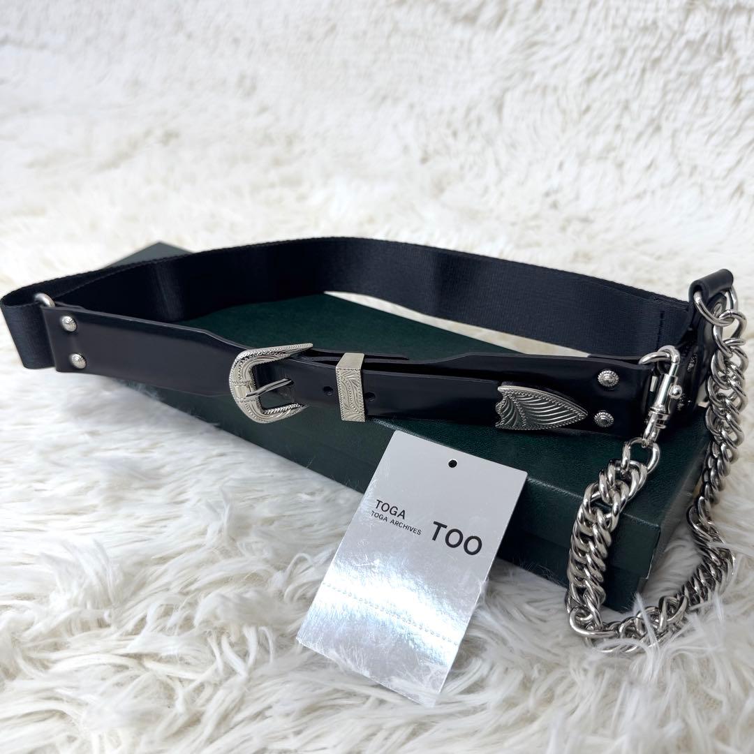 TOGA ARCHIVES TOGA TOO レザーナイロンベルト チェーン