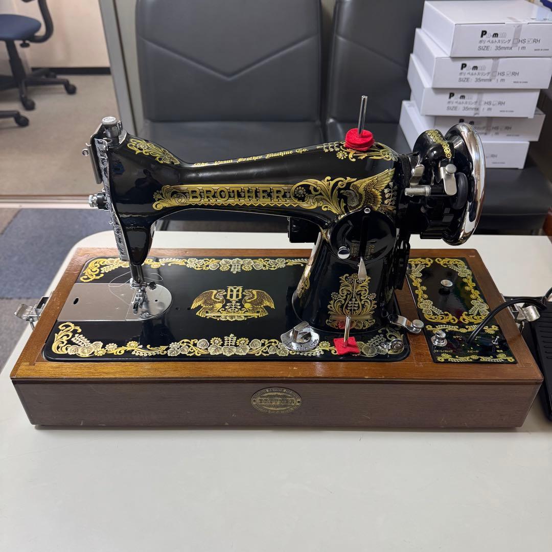 ブラザー ミシン brother HA1-B050 黒 木製ケース アンティーク