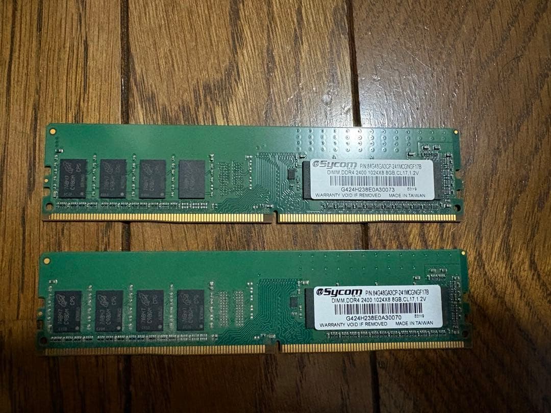 sycom製 メモリ DDR4 8GB×2