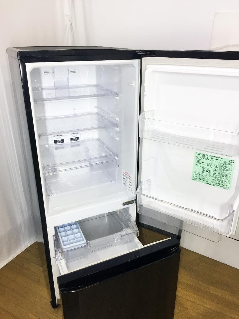 ◆三菱 146L ラウンドカット 2ドア冷蔵庫 ブラック 黒【♦MR-P15T】