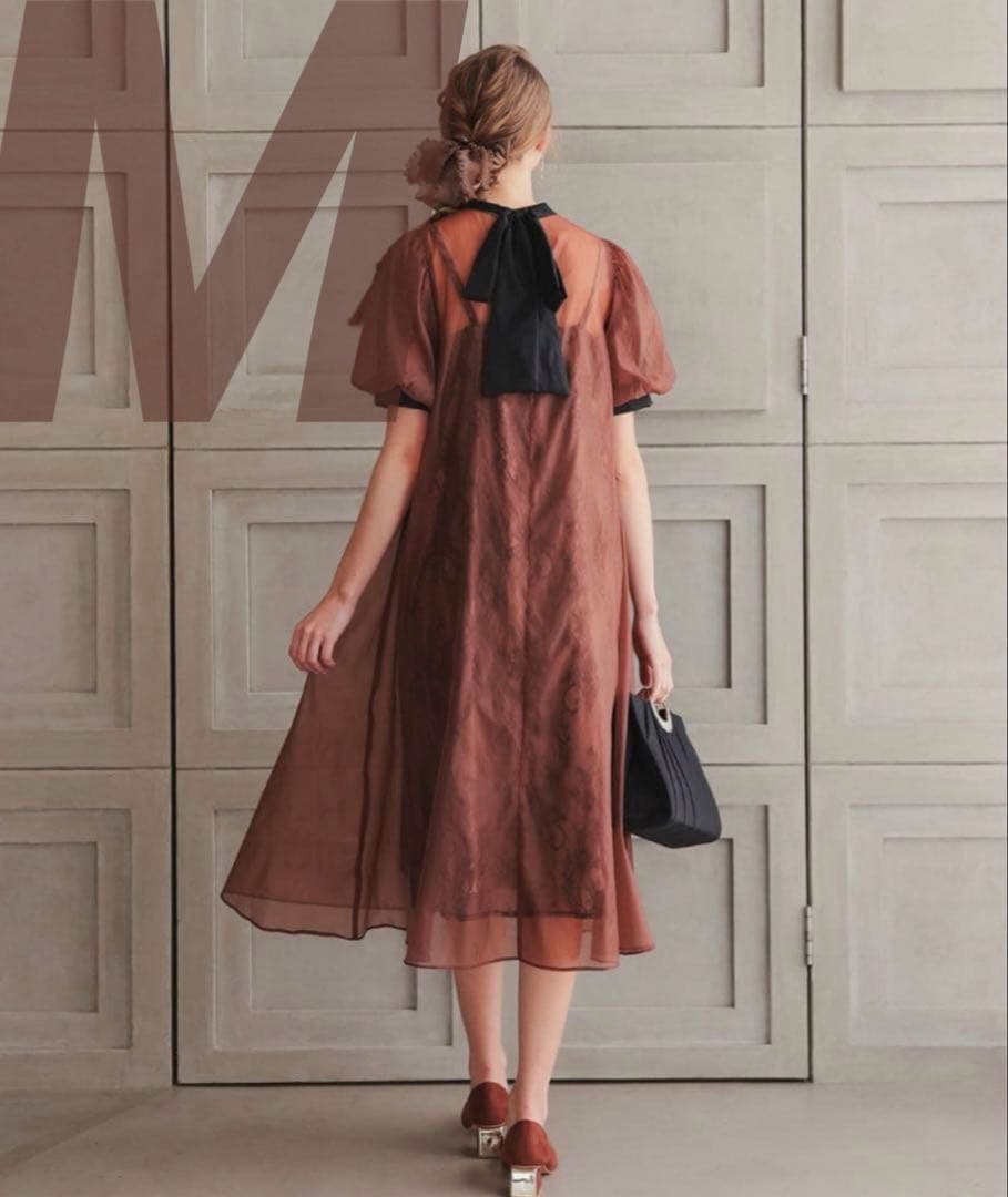 ★新品★ドリードール　Aラインシアードレス　ブラウン　M