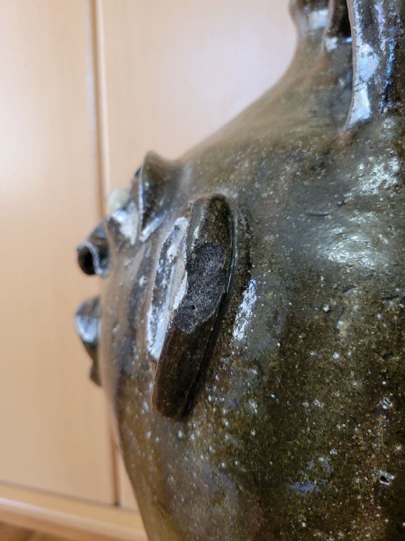 アメリカ南部のフォークアート（民芸） ガラス製の陶器壺 Pottery Jug