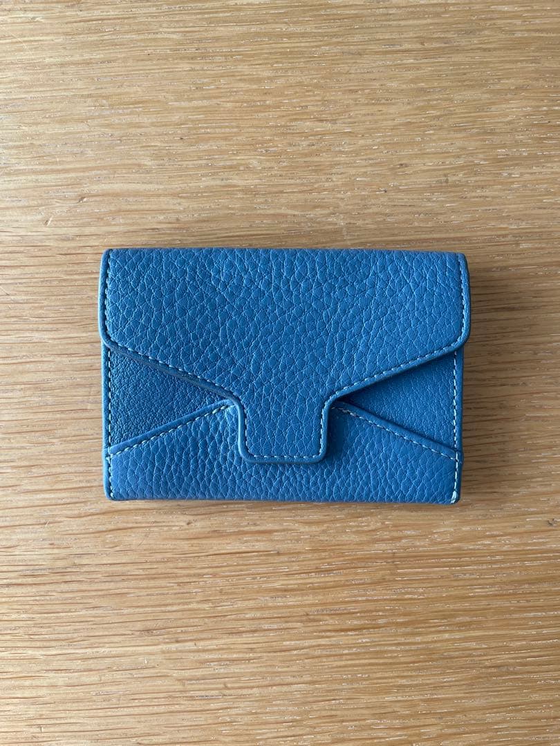 【美品】土屋鞄 エンベロープ カードケース 名刺入れ 限定色ブルー 本革
