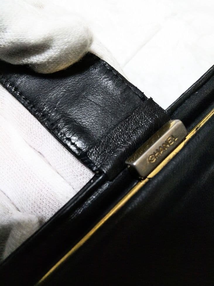 【綺麗】シャネル キャビア ココマークガマ口 長財布