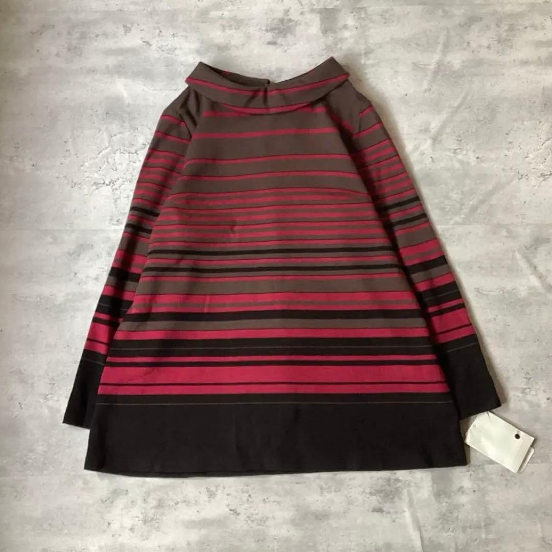 Leilian レリアン　新品未使用　トップス　ボーダー　ブラウン