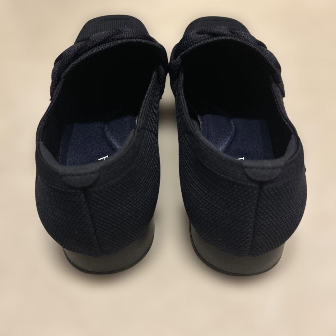 【VIVAIA】スクエアトゥ ノットデザイン ローファー　ネイビー