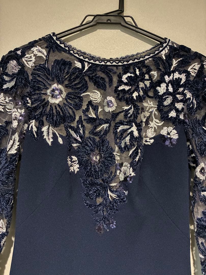 【未使用タグ付】TADASHI SHOJI レースワンピース ネイビー サイズ2