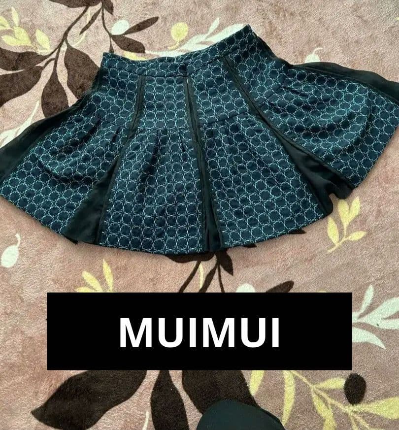 美品ミュウミュウMIUMIUフレアミニスカート