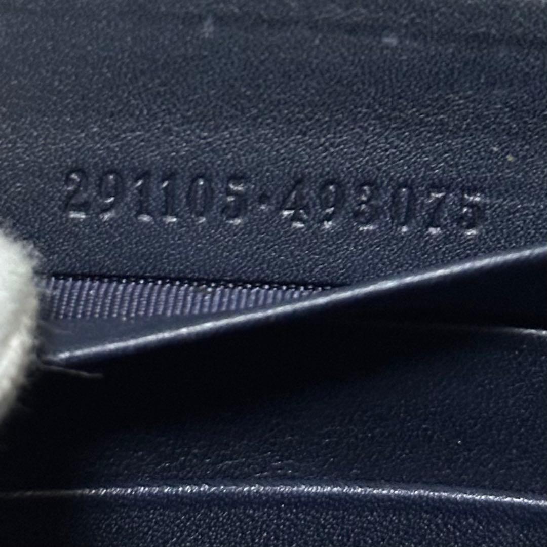 GUCCI グッチ　長財布　シェリーライン　ネイビー　ラウンドファスナー　GG