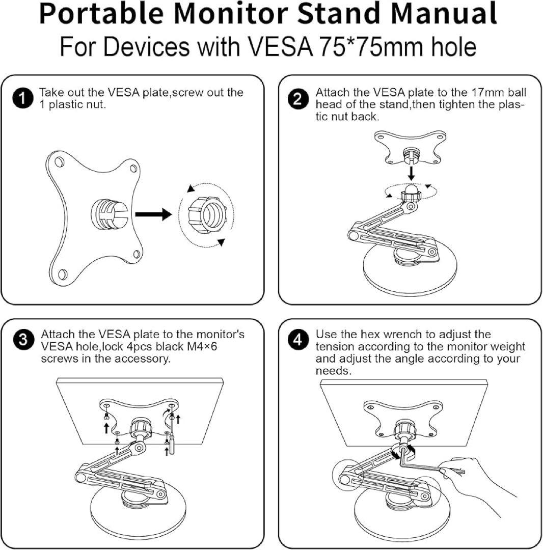 WEARSON 折りたたみ式ポータブルモニタースタンド シルバー 未使用