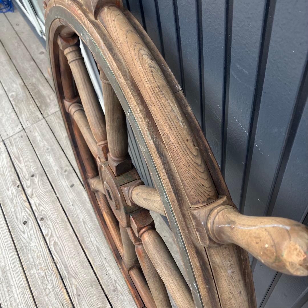 アンティーク 特大 木製舵輪 大型ラット 飾り ディスプレイ 古道具 ビンテージ