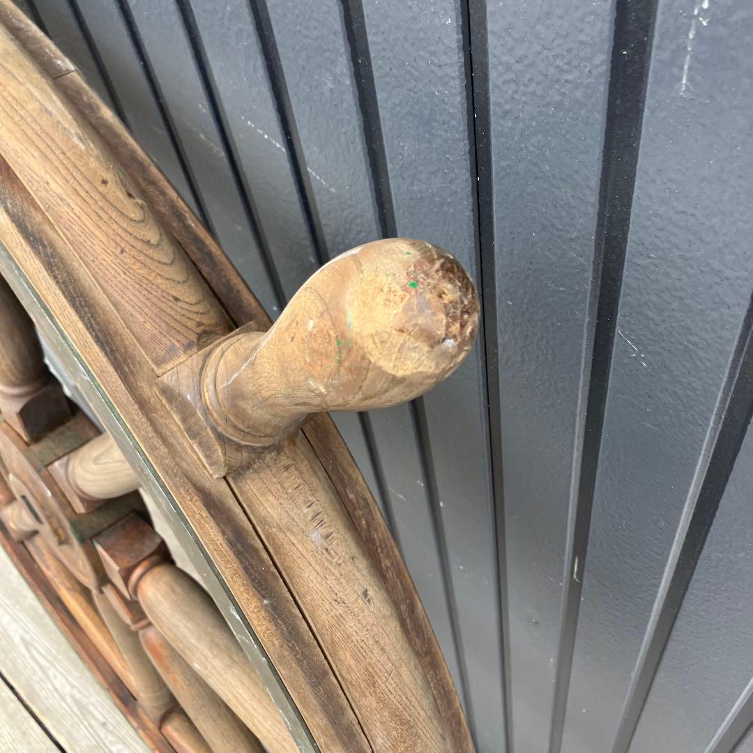 アンティーク 特大 木製舵輪 大型ラット 飾り ディスプレイ 古道具 ビンテージ