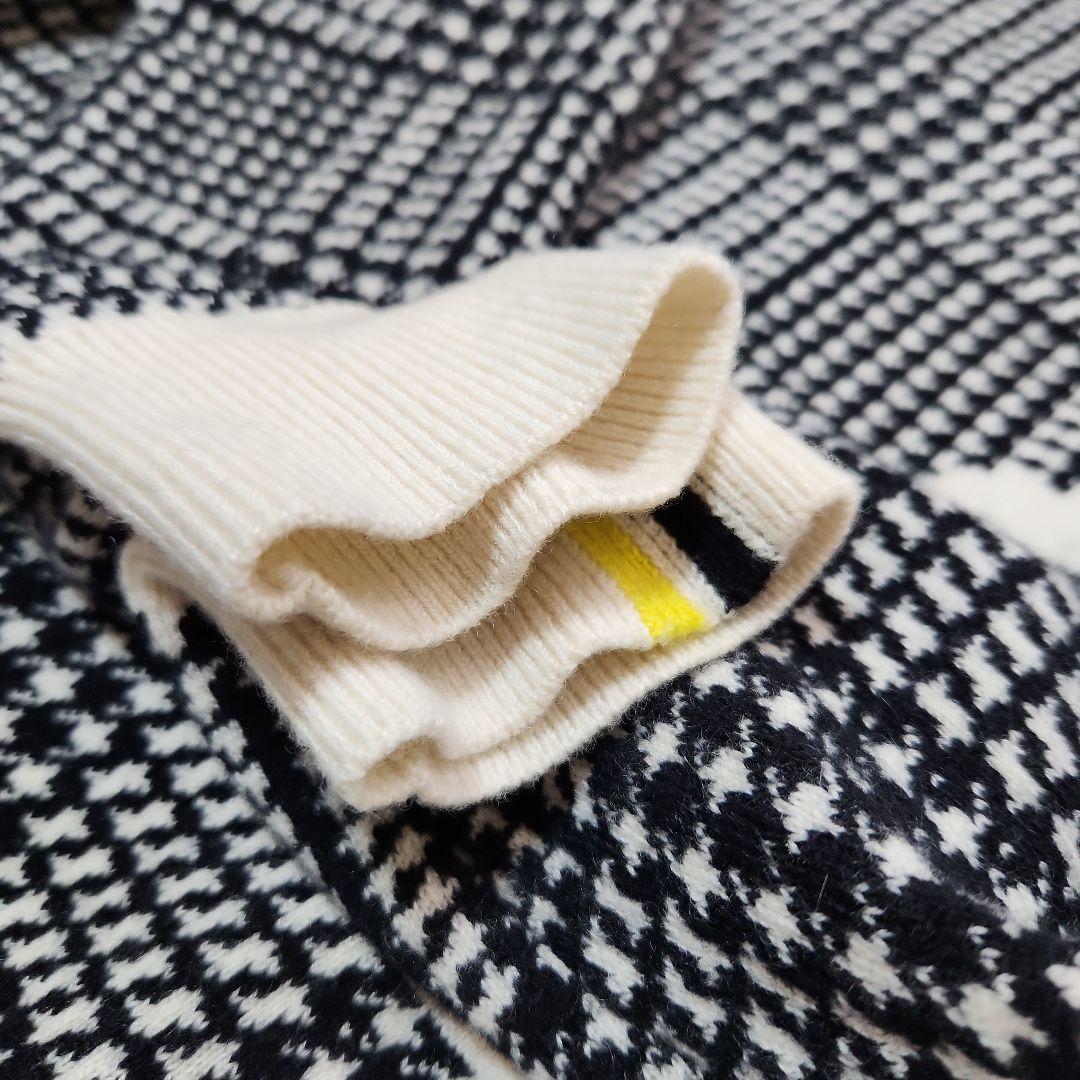 ☆PEARLY GATES☆ゴルフカシミヤ100％ニット 千鳥柄 1M 黒白黄