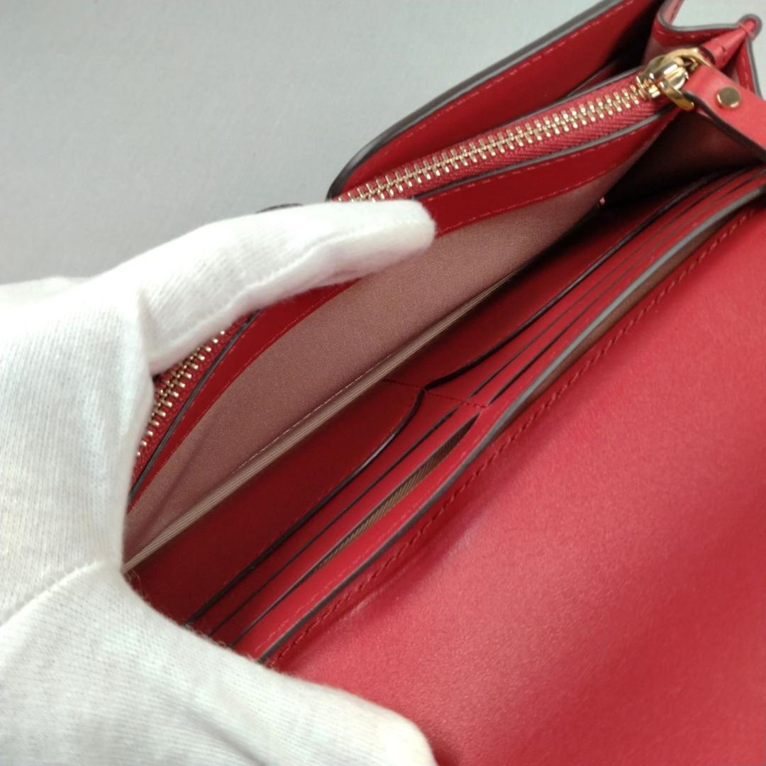 未使用ケイトスペード★ハートターンロックフラップウォレット カーフレザー本革 赤