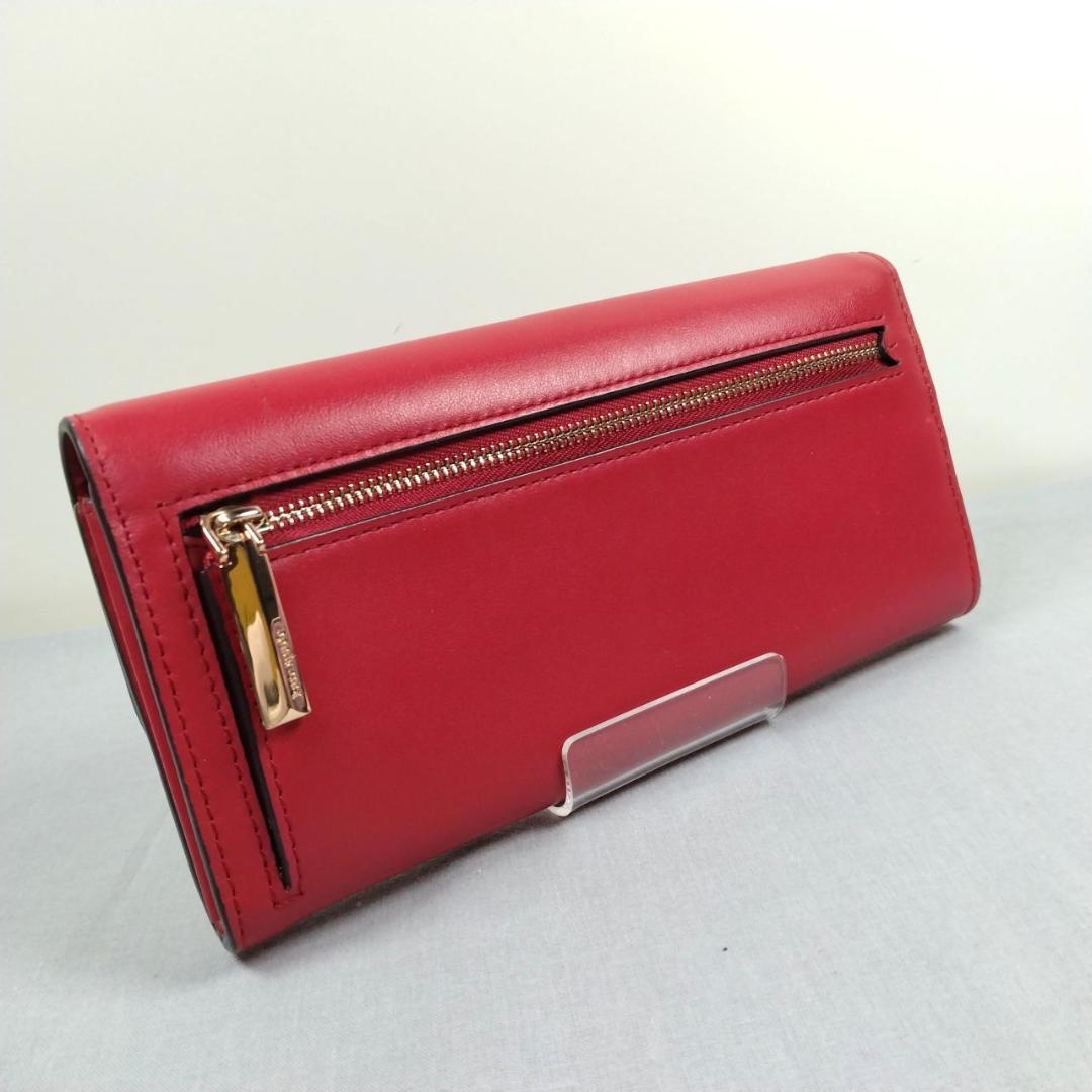 未使用ケイトスペード★ハートターンロックフラップウォレット カーフレザー本革 赤