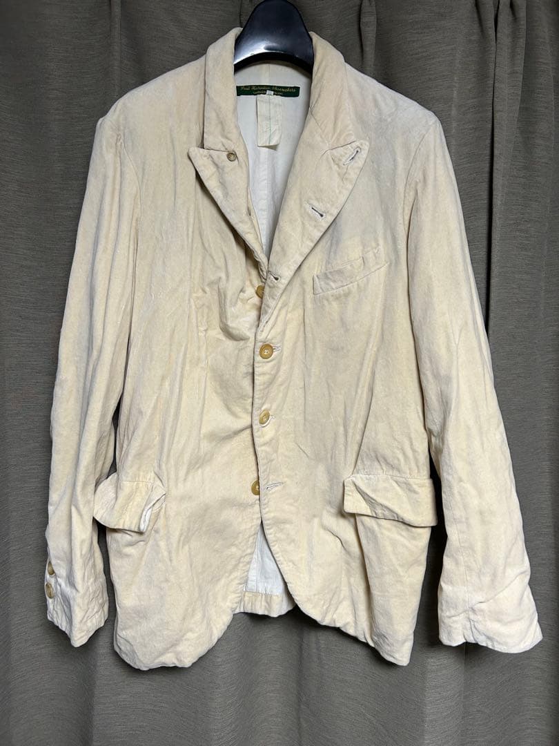 初期　レア　ポールハーデン ベロア　ジャケット　S-M 薄いベージュ