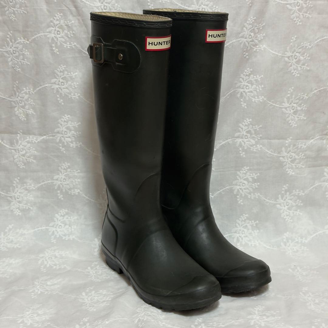 ハンターHUNTER レインブーツ ダークオリーブEU 38（24センチ）