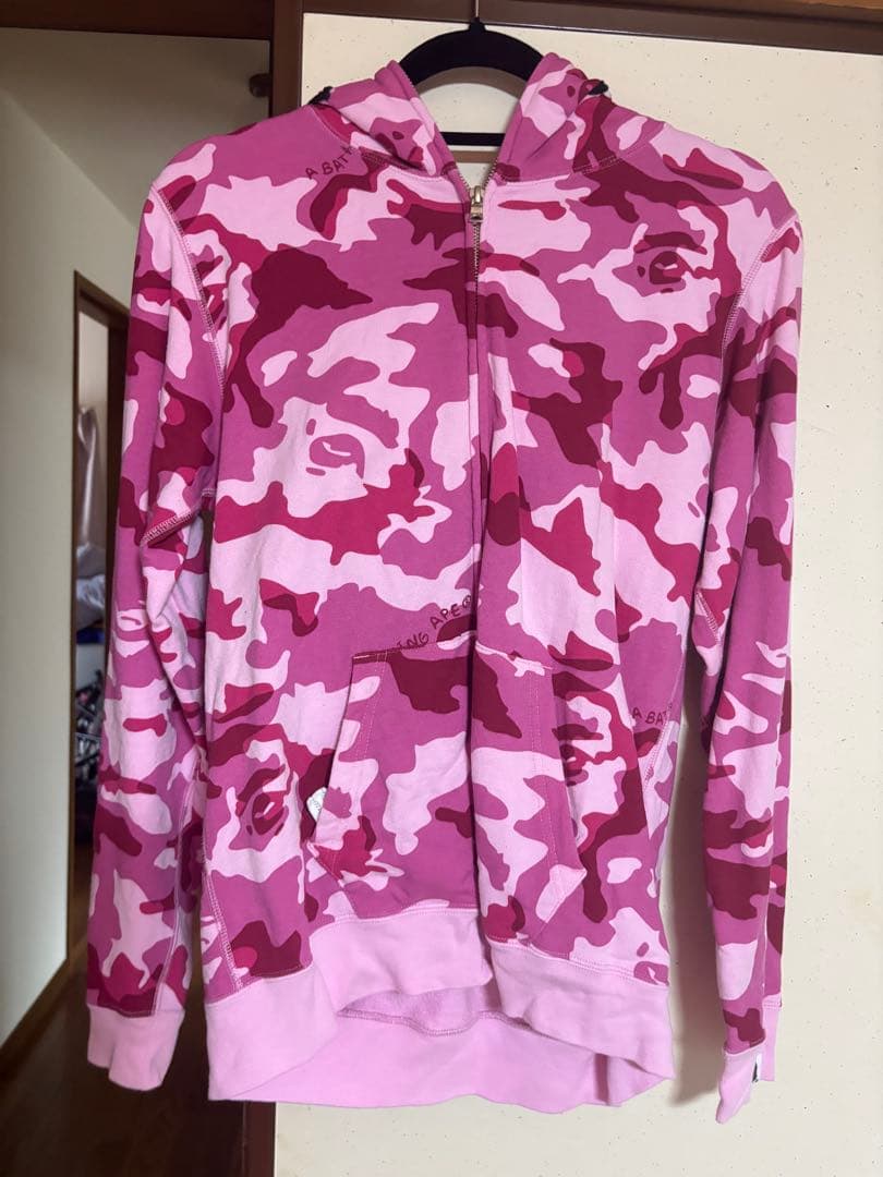 A Bathing Ape ピンクカモフラージュパーカー S