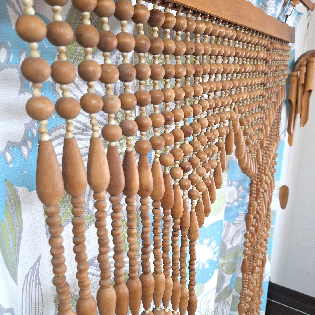 ヴィンテージ　昭和レトロ　玉のれん　のれん　珠のれん　無垢材