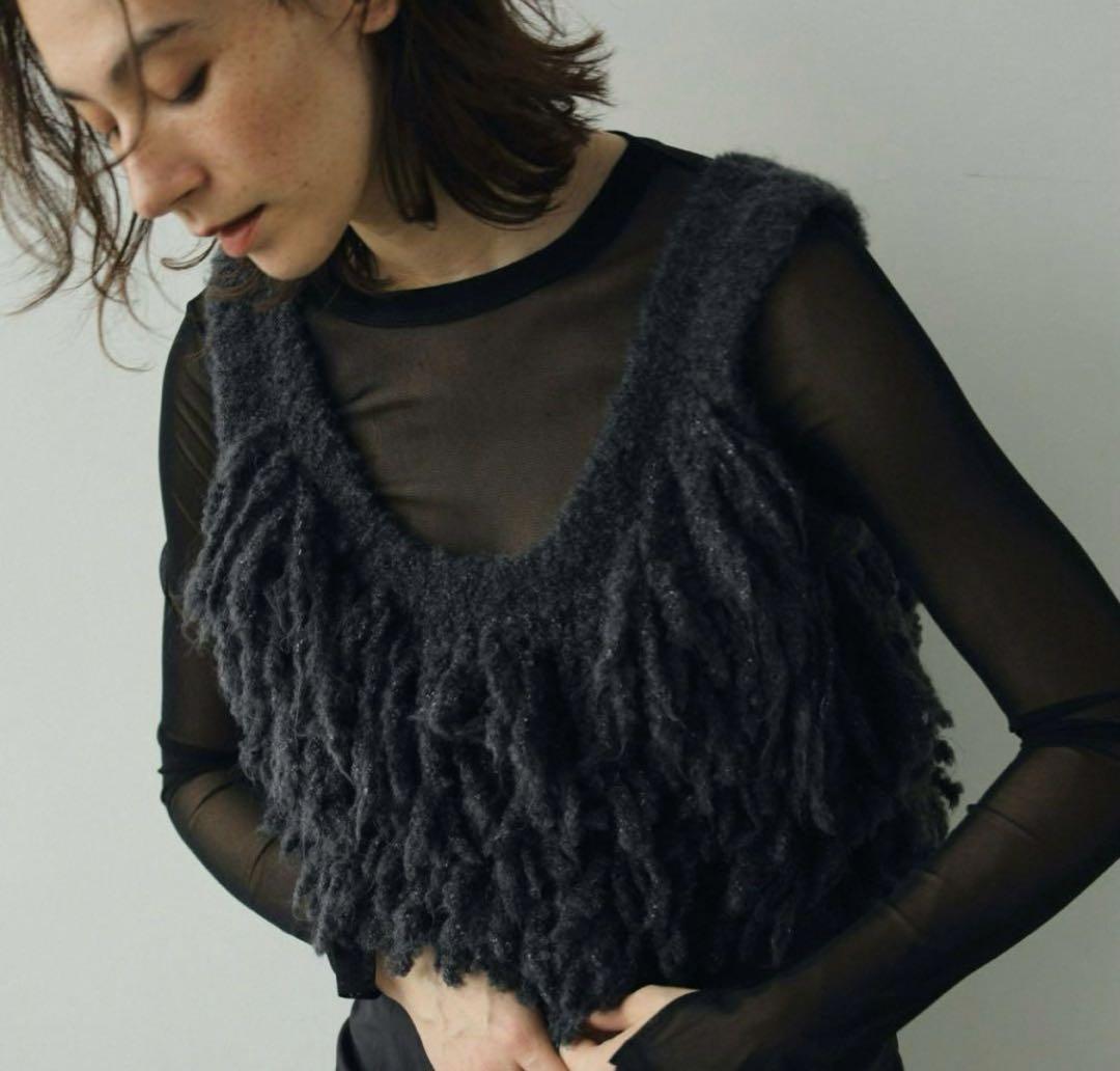 アンヌークanuke Fringe Knit Bustierベスト