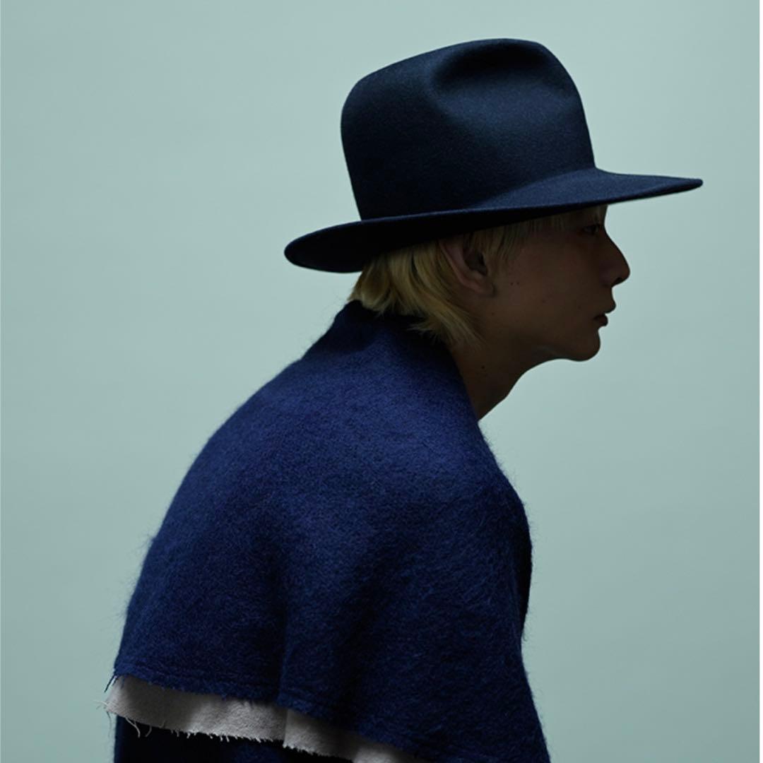 極美品★名作 キジマタカユキ ラビットファー ブリムウールハット ネイビー 1