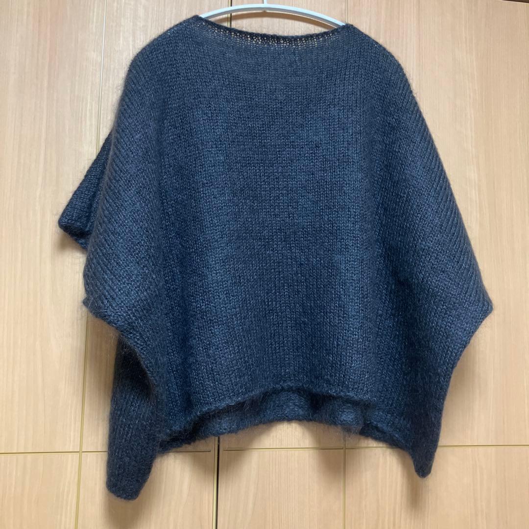 evam eva モヘアシルクポンチョ