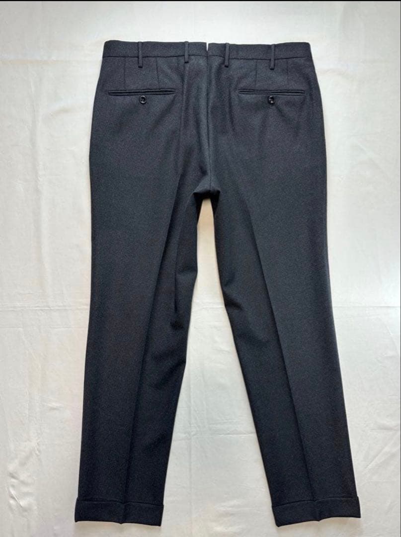 INCOTEXチャコールグレーフランネルスラックス50