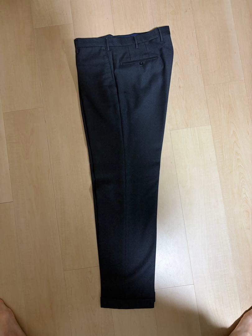 INCOTEXチャコールグレーフランネルスラックス50