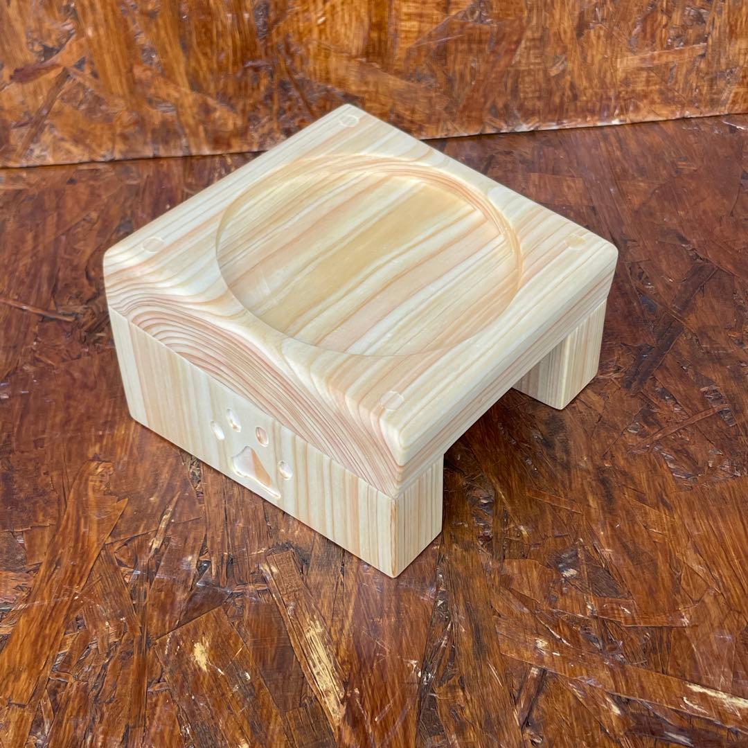 meme　国産ひのき　カウンターチェアー　ペット用食器台　セット