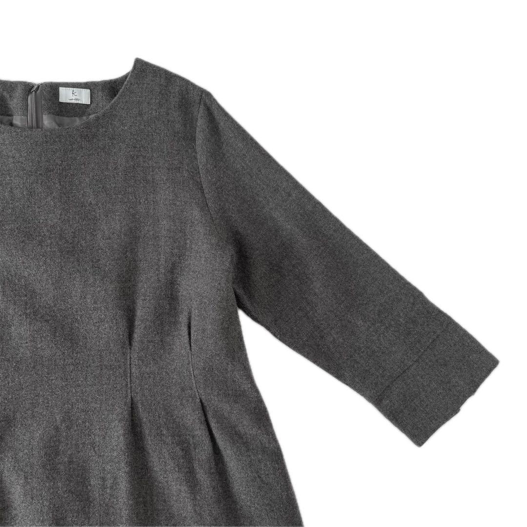 美品 組曲 ウールソフトジョーゼット ワンピース 大きいサイズ 3L