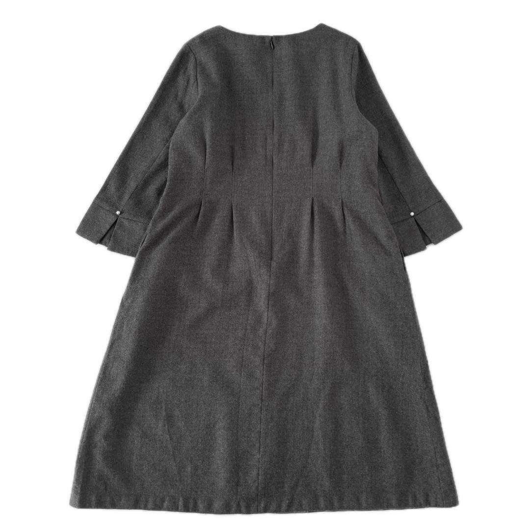 美品 組曲 ウールソフトジョーゼット ワンピース 大きいサイズ 3L