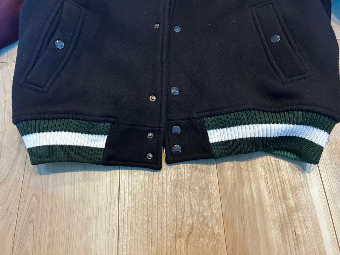 LACOSTE スタジャン ウールブレンド ロゴ ワッペン Mサイズ