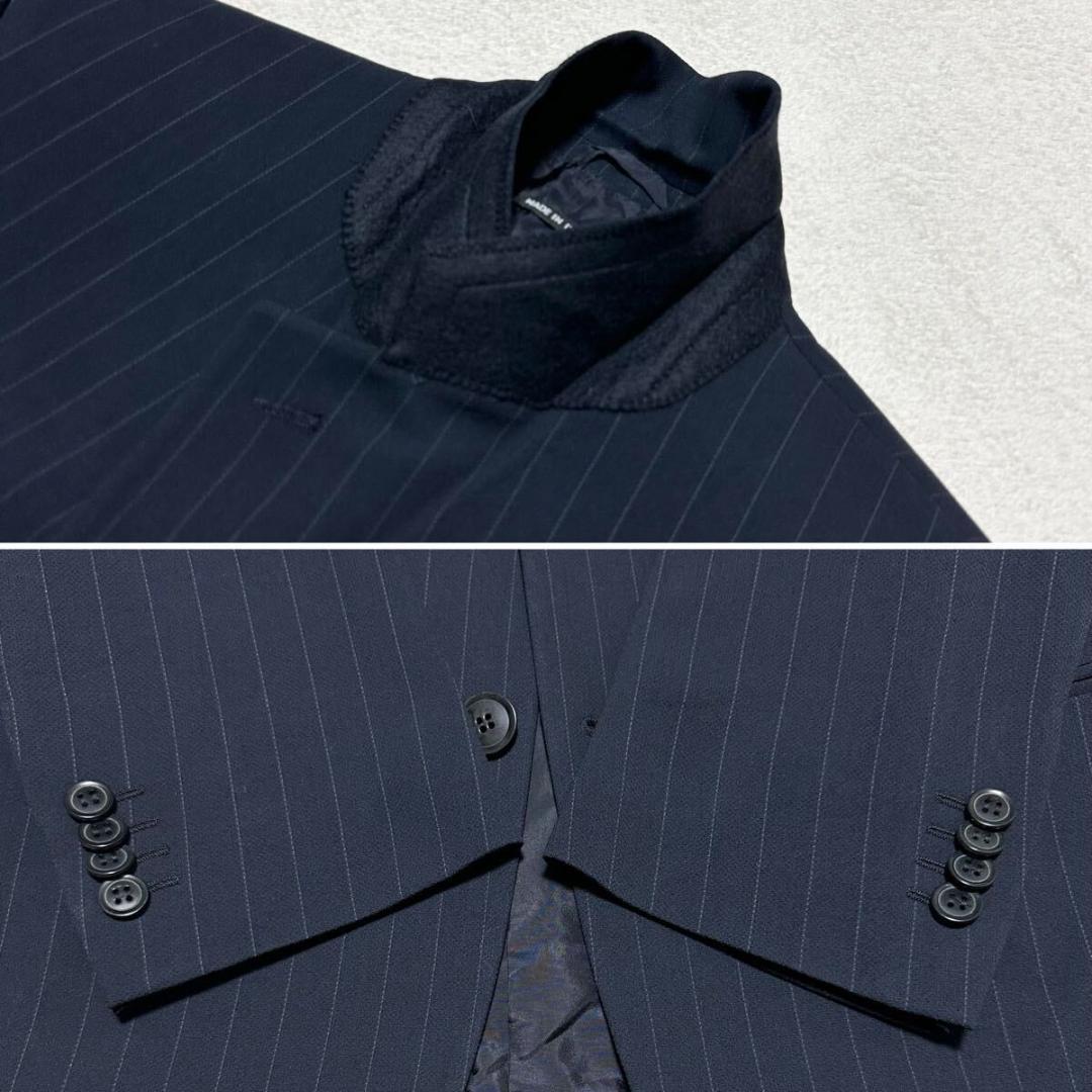 美品 ジョルジオアルマーニ 現行黒タグ 高級 スーツ 濃紺 M相当 015