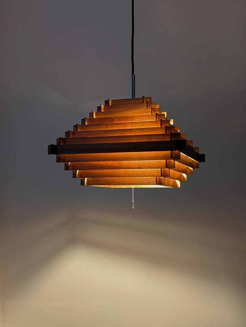 USED ZEONG 廃番 スクエア 3灯 ペンダントランプ ライト 北欧モダン