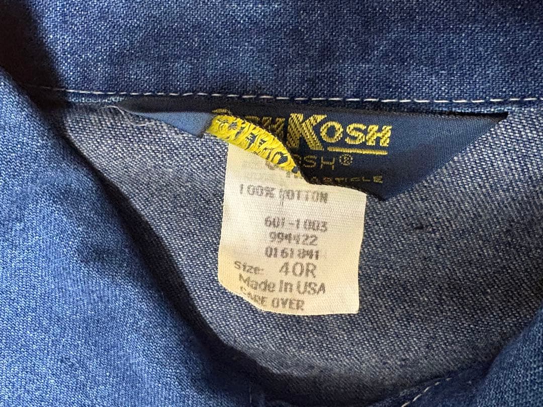 【美品 濃紺 70's USA made Oshkosh カバーオール】