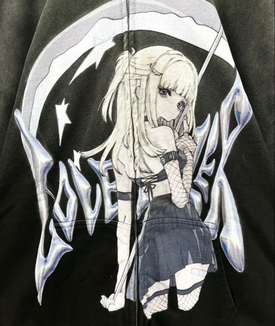 LOVE KILLER キラーデスガールグラフィックジップパーカー