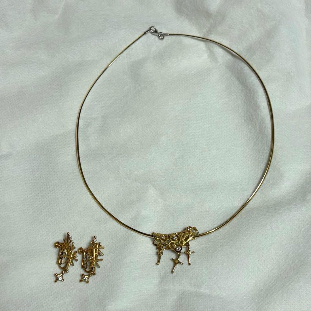 K18 天然ダイヤモンド ネックレス イヤリング セット 鑑定書付き