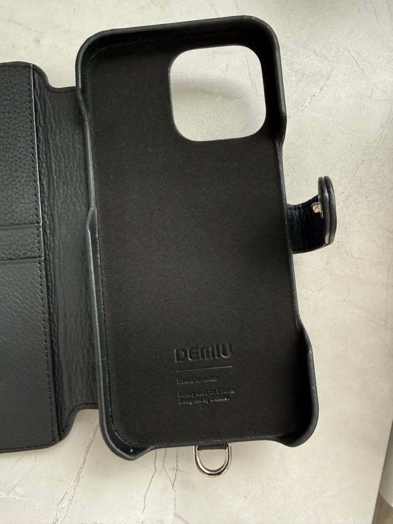 DEMIU 手帳型ケース 黒 レザー iphone 16 ProMax