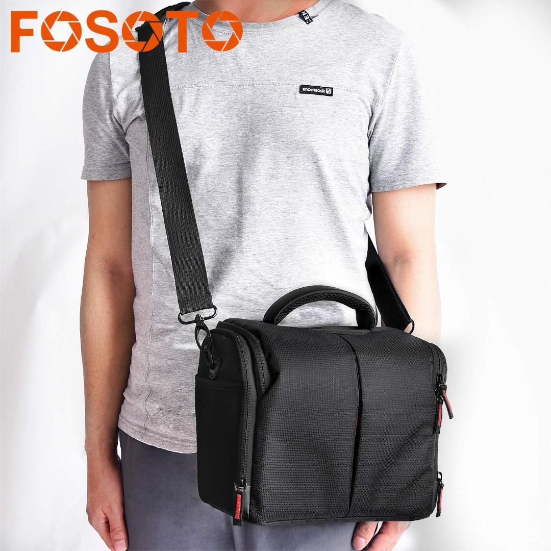 防水カメラバッグ 一眼レフ対応 3WAY 大容量 レインカバー付き ブラック