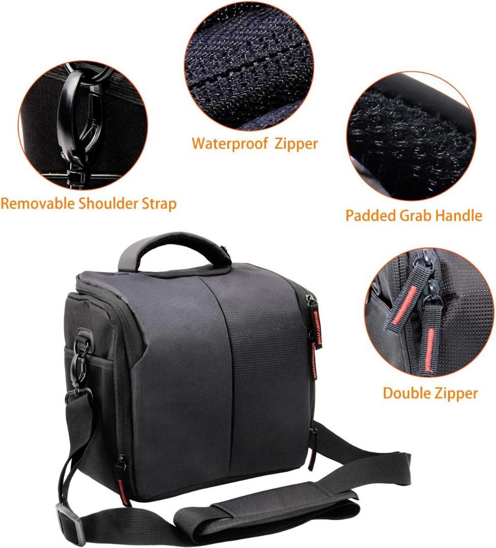防水カメラバッグ 一眼レフ対応 3WAY 大容量 レインカバー付き ブラック