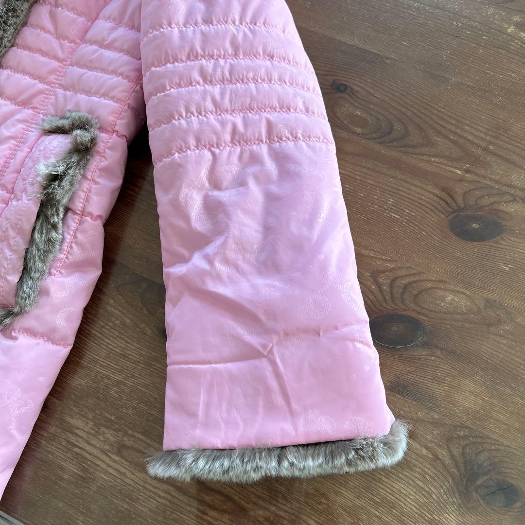 ピンク フード付きコート