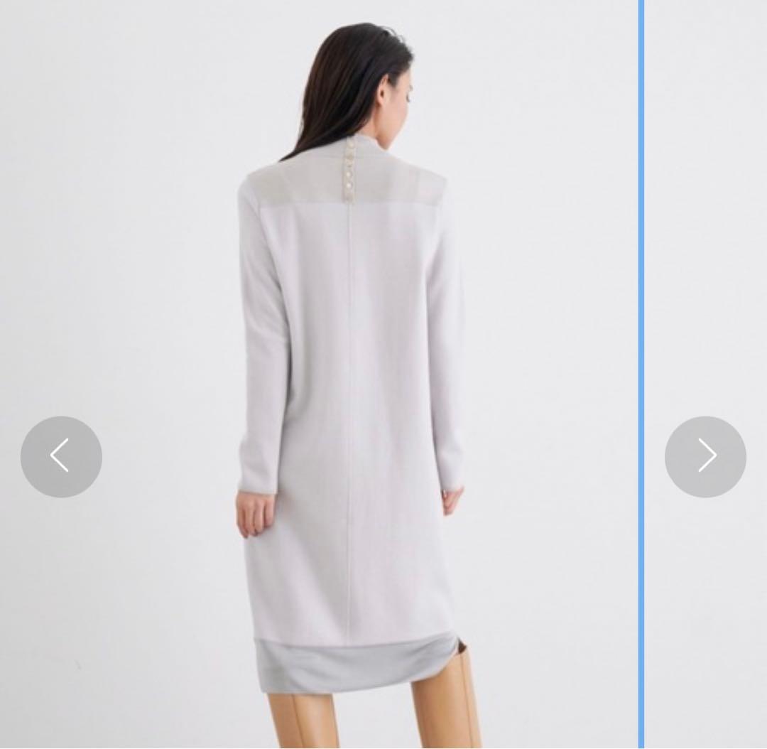 ANAYI スムースジャージーニットコンビワンピースグレーサイズ38 週末値下げ