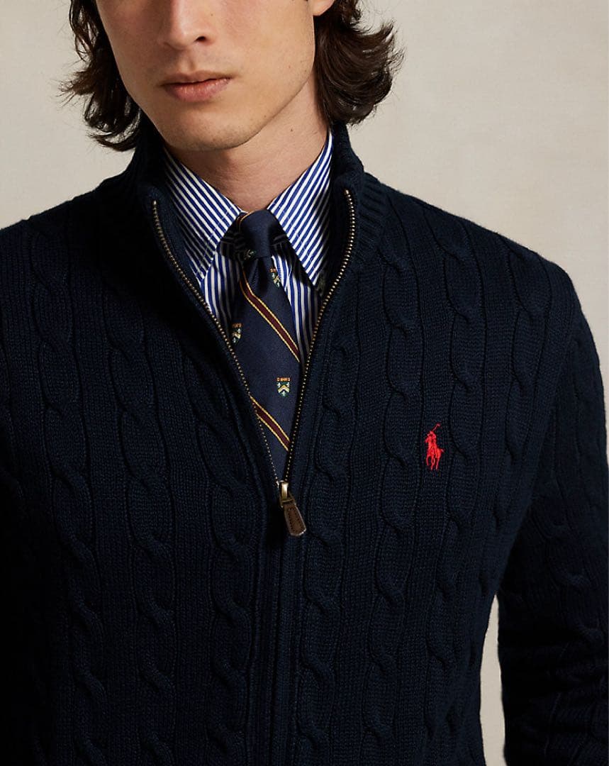 Ralph Lauren フルジップケーブルセーター