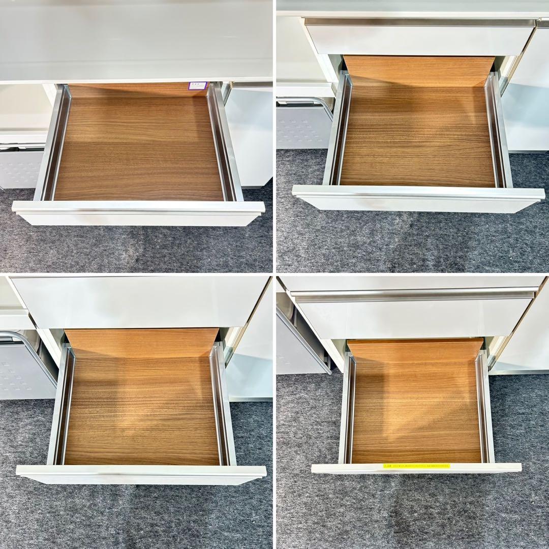 綾野製作所 キッチンボード AXシリーズ 幅160cm 白 食器棚 d5269